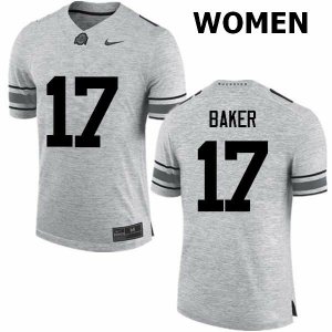 Women's Ohio State Buckeyes #17 Jerome Baker Gray Nike NCAA College Football Jersey Hot Sale DIC0544EW